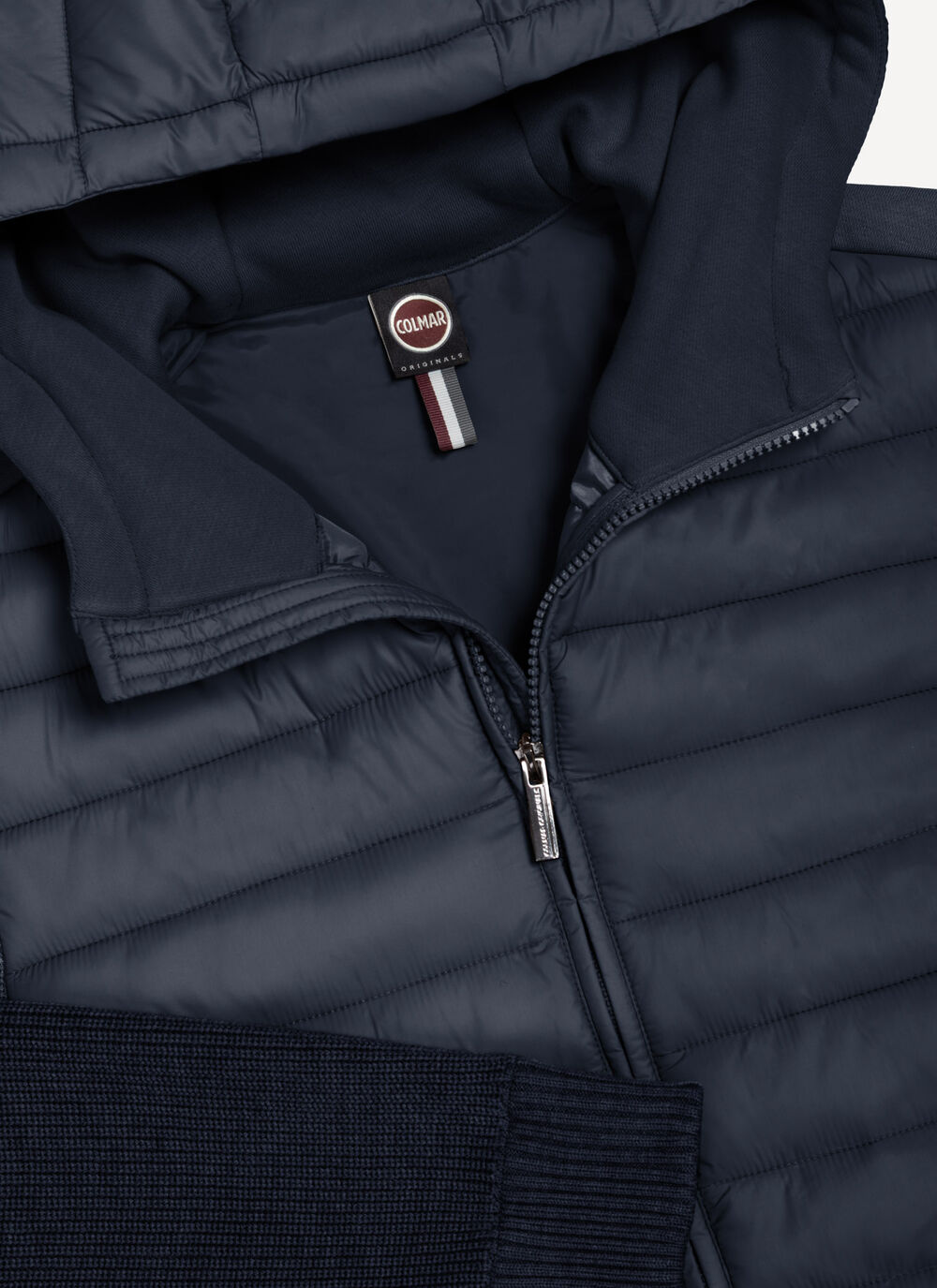 Hooded jacket with knit sleeves image number 6