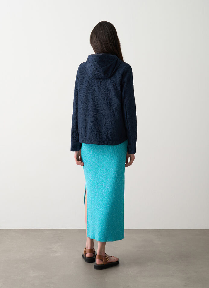 Embossed hooded jacket image number 3