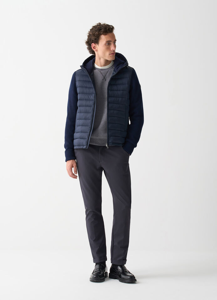Hooded jacket with knit sleeves image number 0