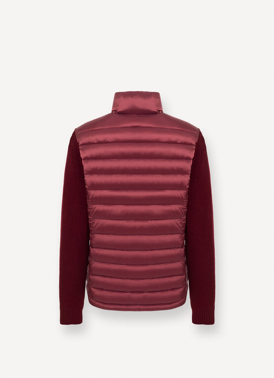 Jacket with knit sleeves