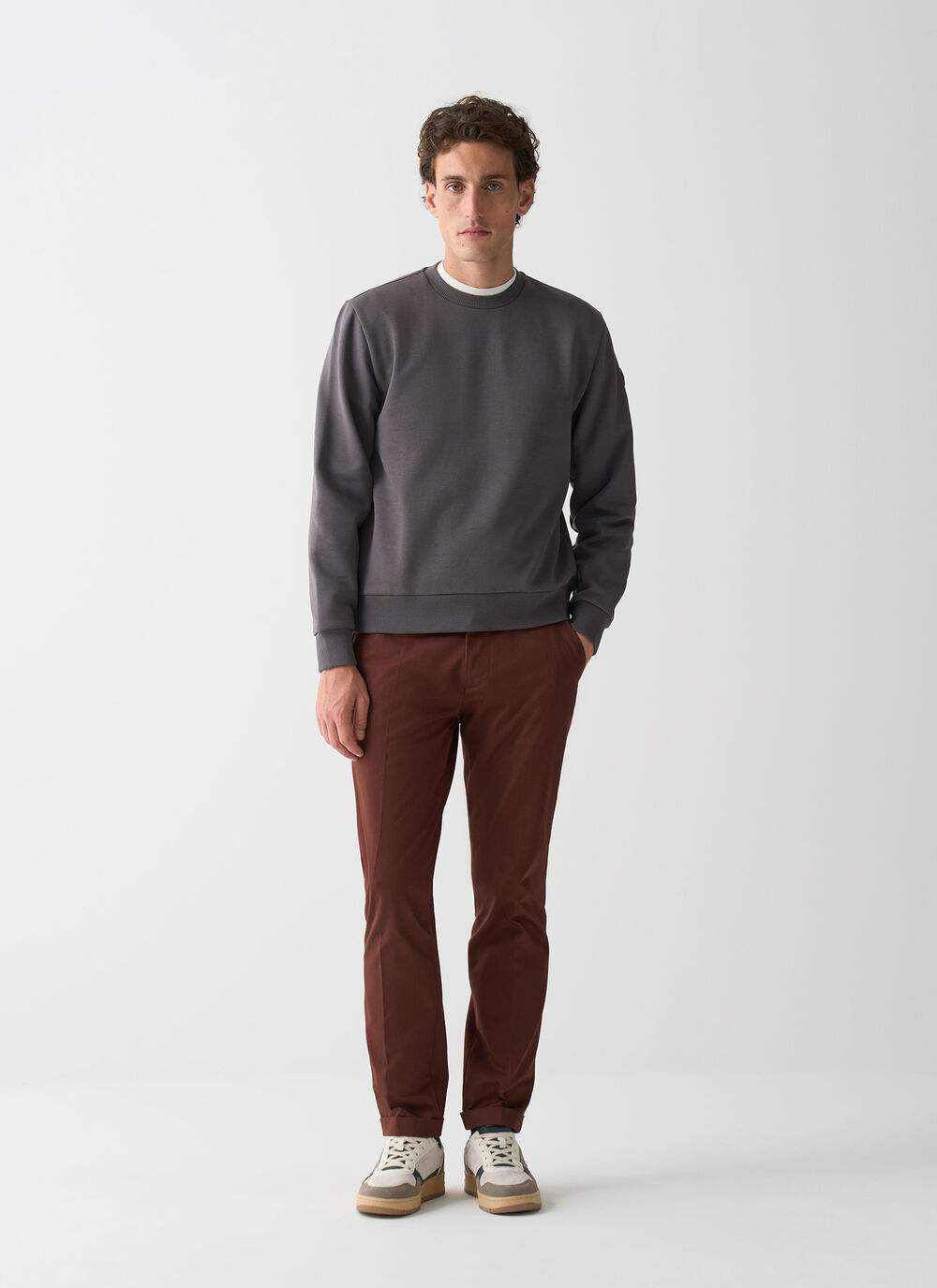 Cotton crew-neck sweatshirt image number 0