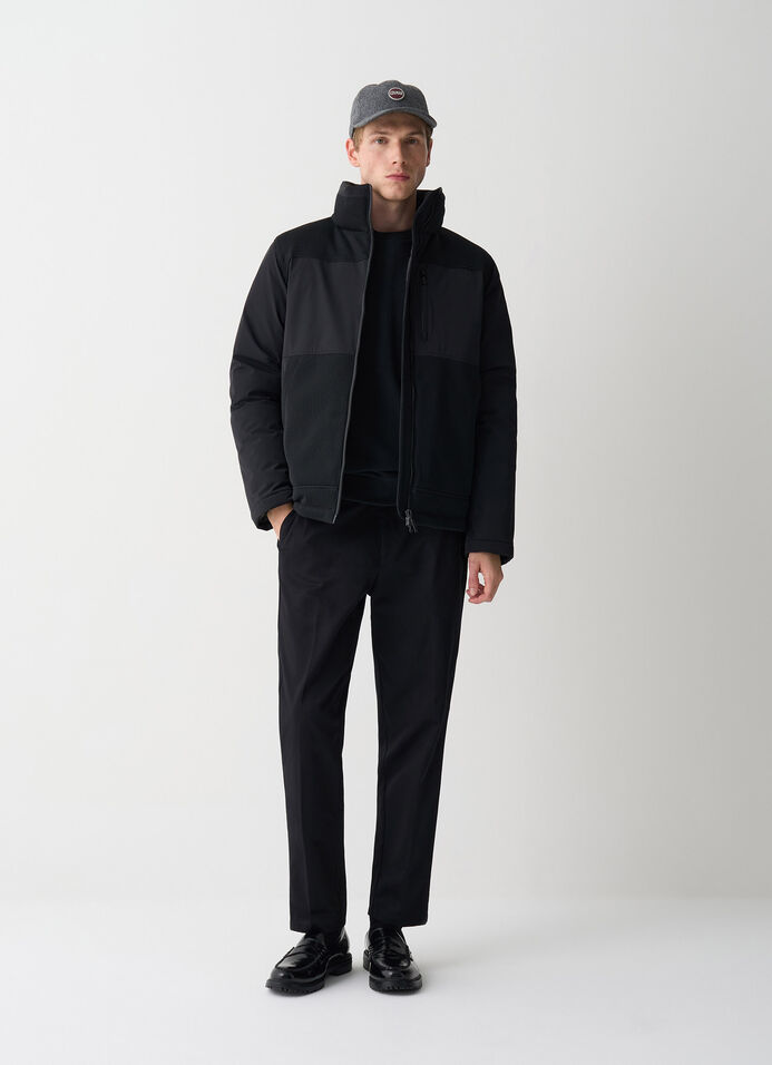 Bi-material down jacket image number 0