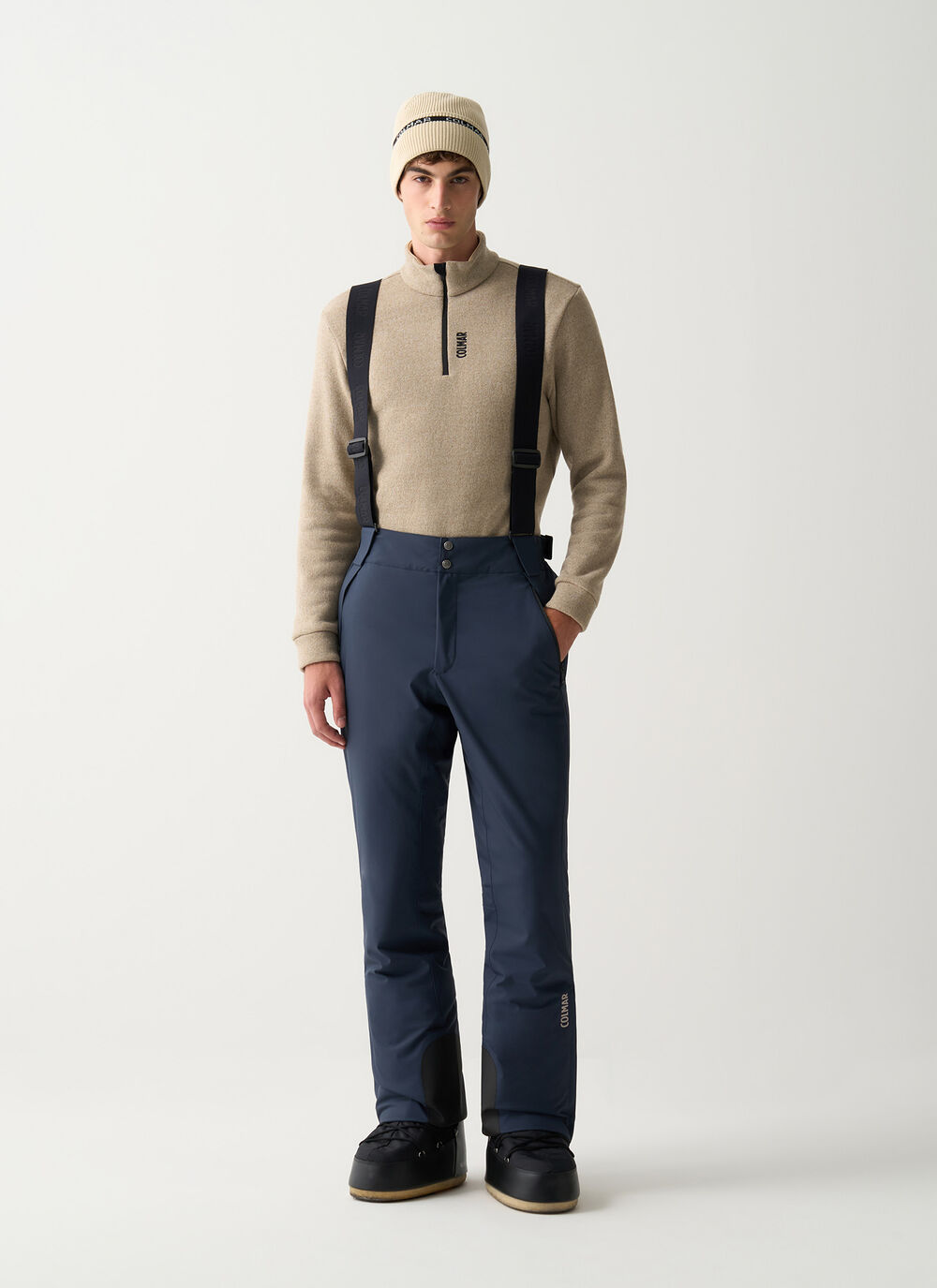 Padded 4Way fabric ski salopettes image number 1