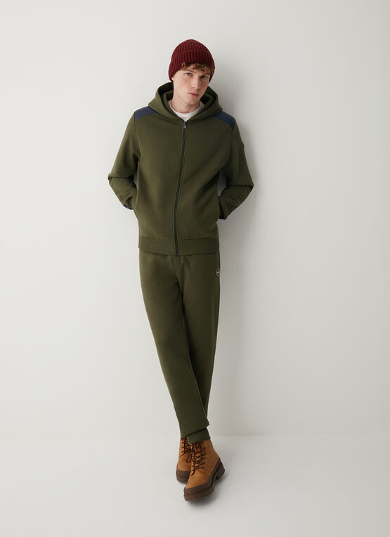 100% cotton sweatshirt with nylon inserts