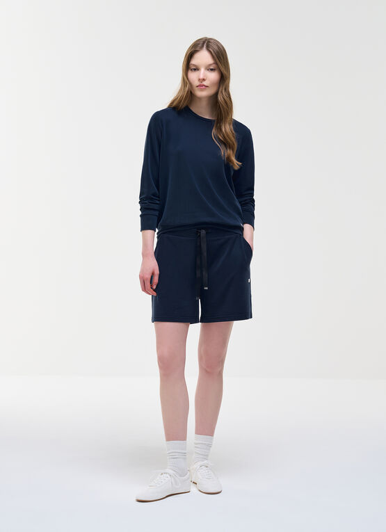 Sweat-shirt &agrave; col rond en modal doux