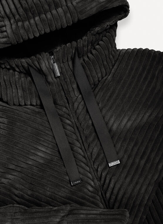 Corduroy down jacket wit hood