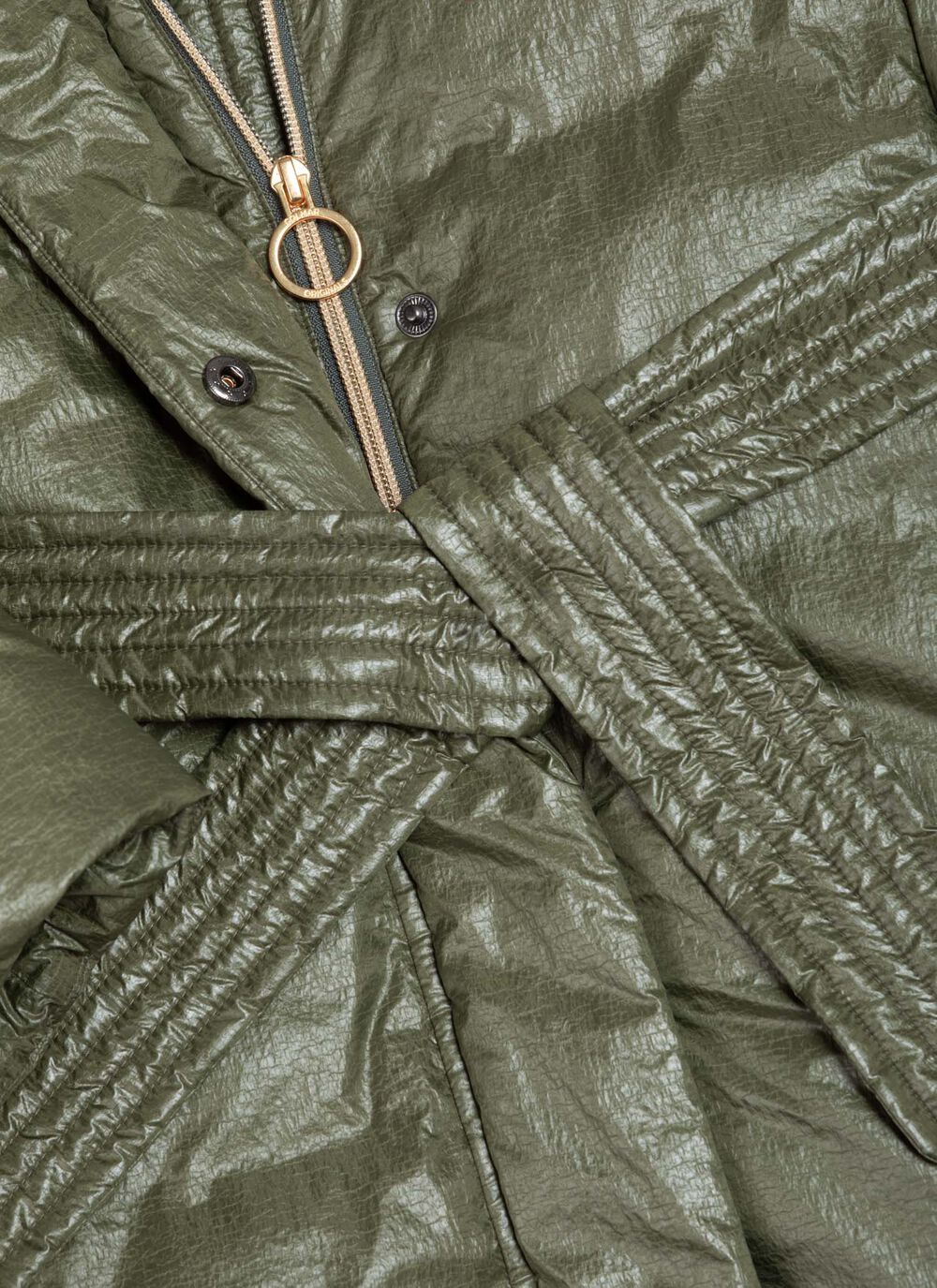 Long marble-effect down jacket image number 6