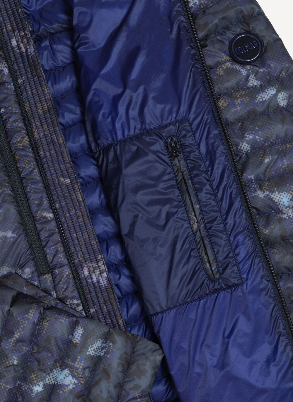 Pixelated camouflage down jacket image number 6