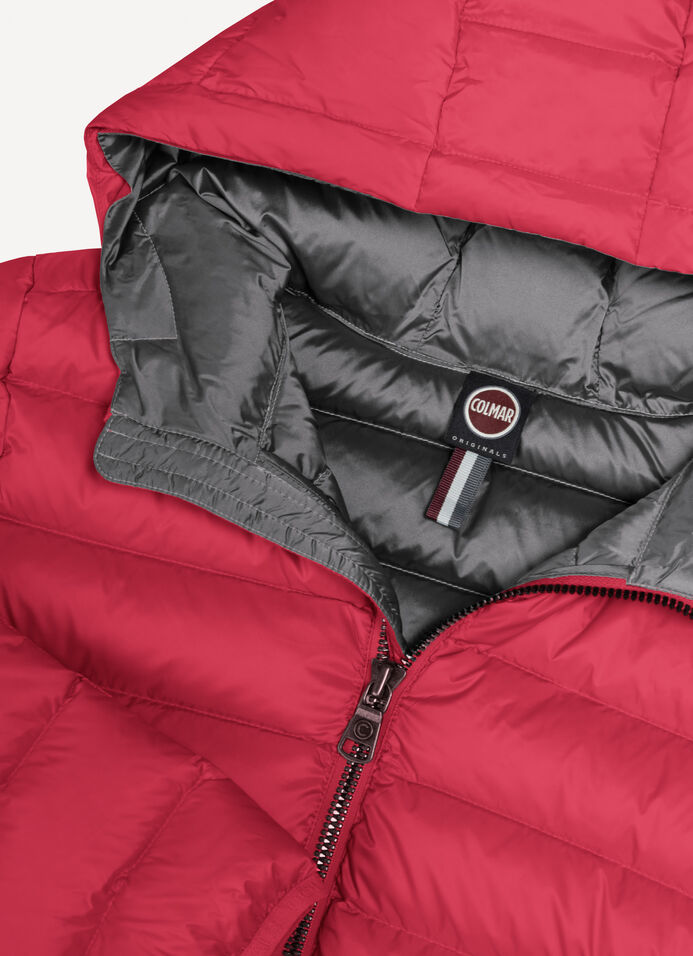 Short down jacket with attached hood image number 6