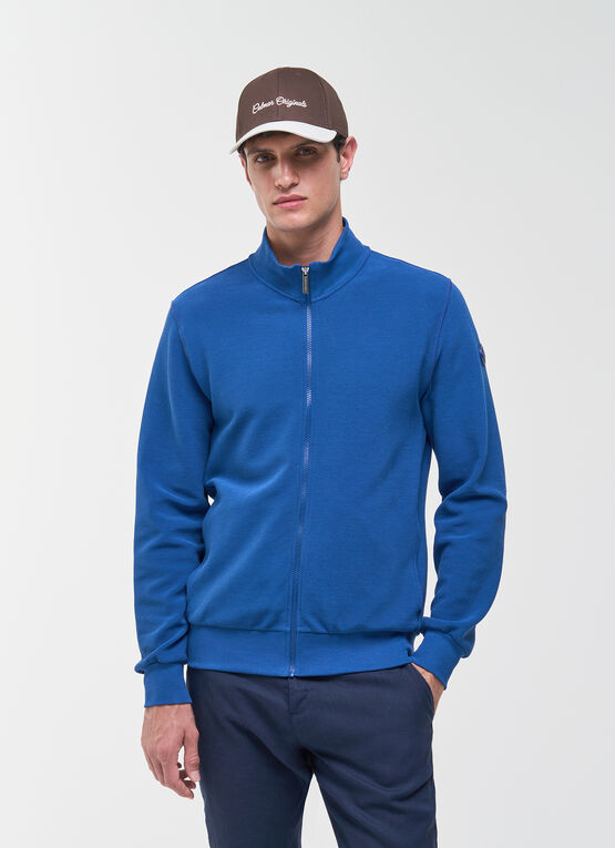 Full-zip ottoman sweatshirt