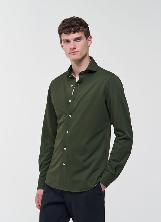 Chemise stretch en piqu&eacute; technique