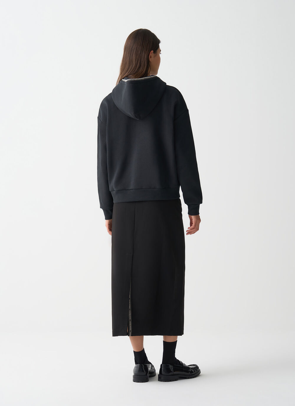 Sudadera con cremallera y bordado image number 3