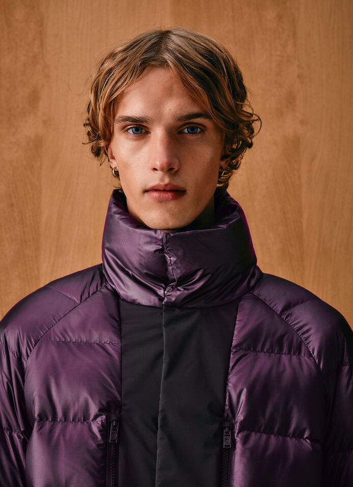 Doudoune avec détails en tissu technique image number 2