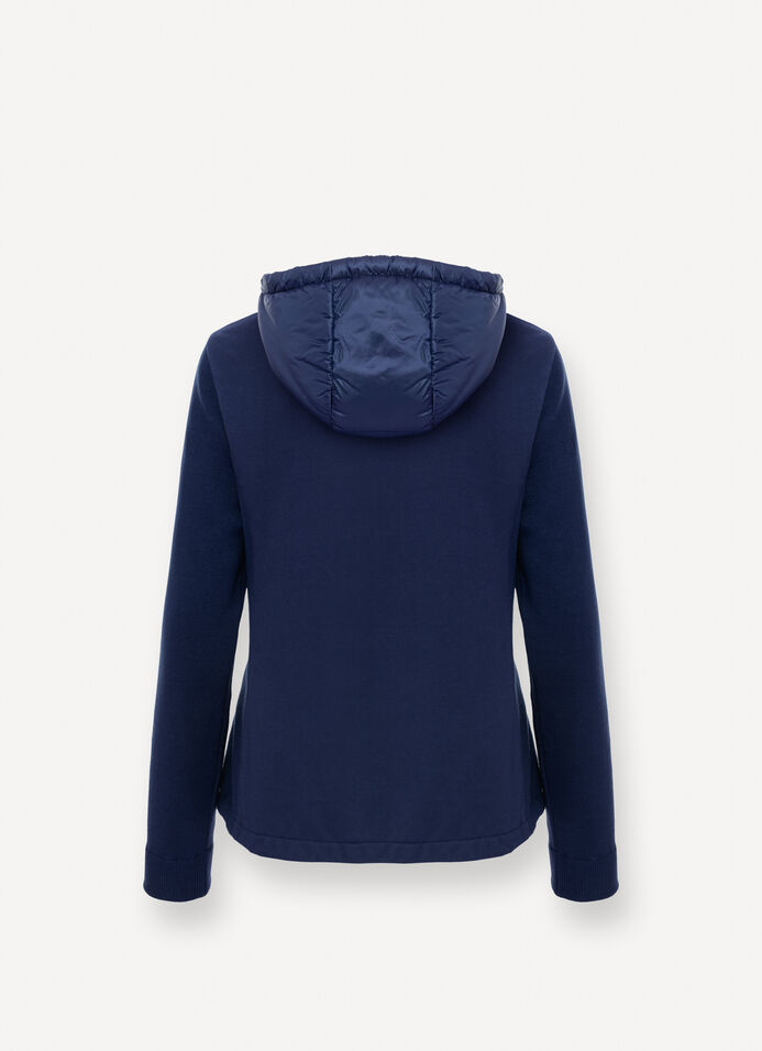 Chaqueta h&iacute;brida guateada con capucha