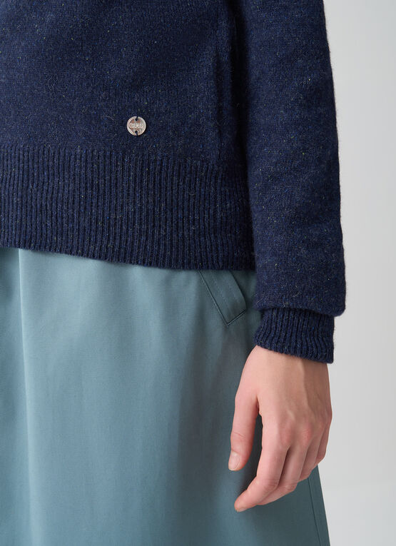 Melierter Rollkragenpullover
