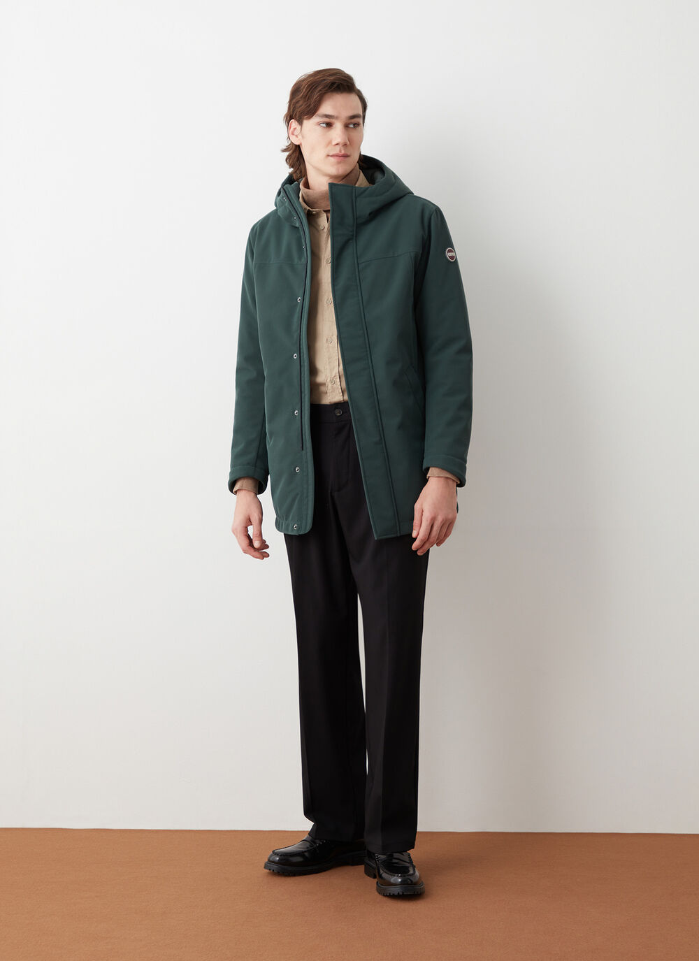 Long waterproof padded jacket image number 1