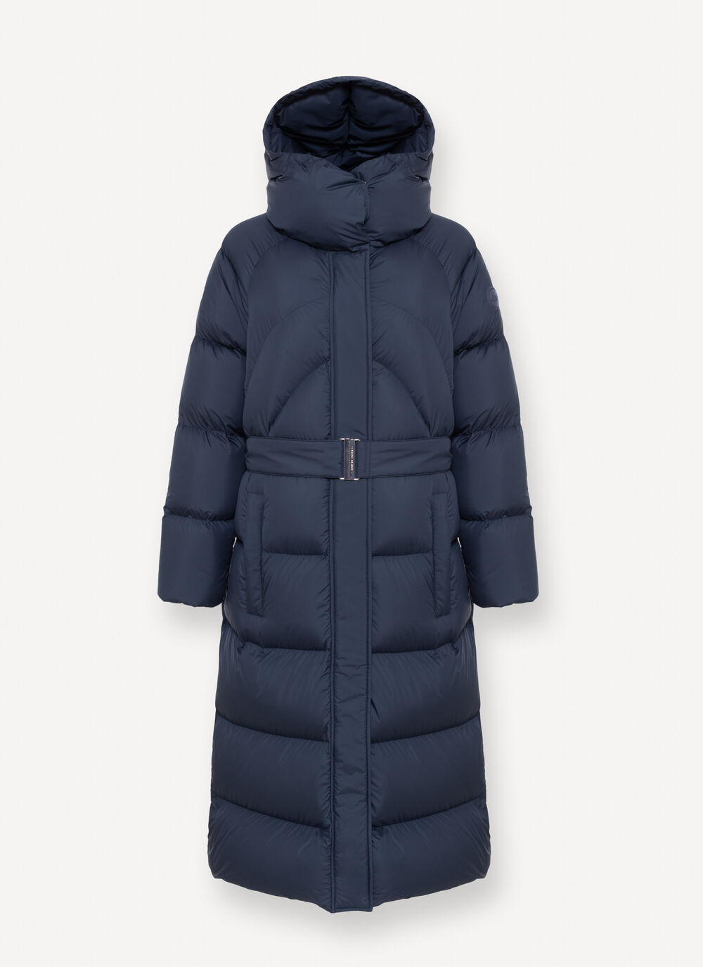 Puffy down jacket with belt image number 4