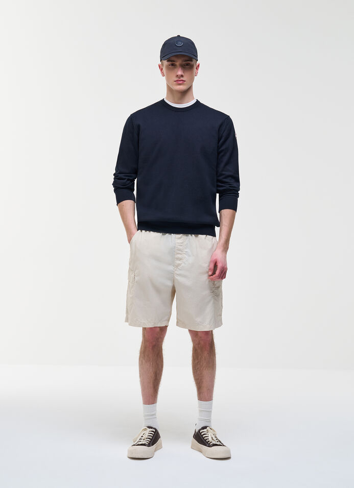 Pullover logato in cotone bio