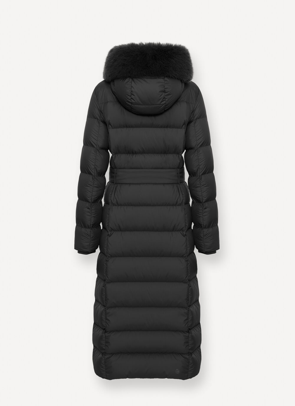 Long matte down jacket with faux fur image number 6
