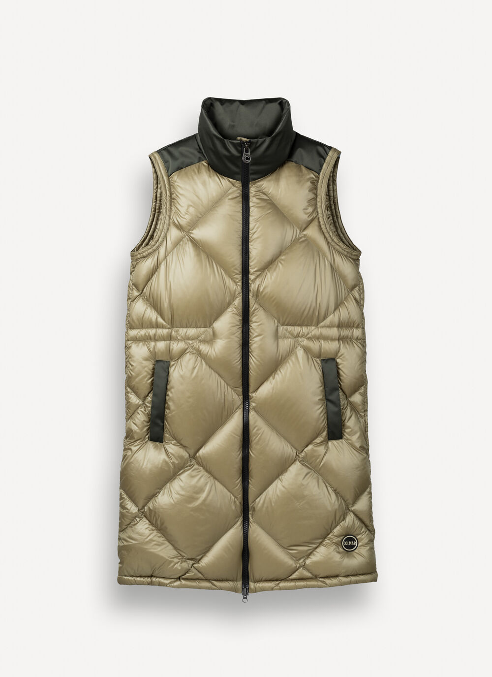 Colour-block down-padded maxi-vest image number 4