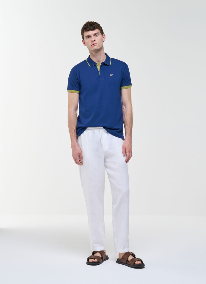 Stretch polo shirt with contrasting details image number 1