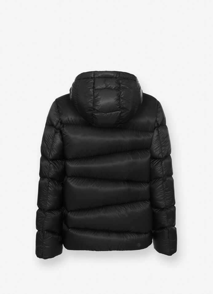Hooded down jacket with wavy quilting image number 5