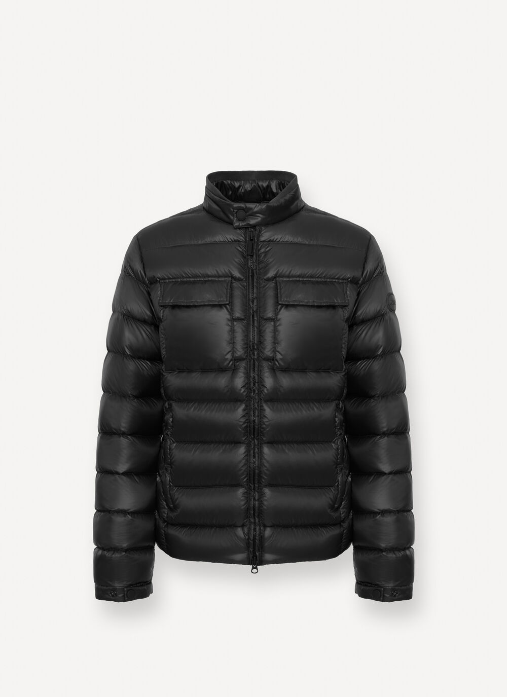 Glossy down jacket with multiple pockets image number 4