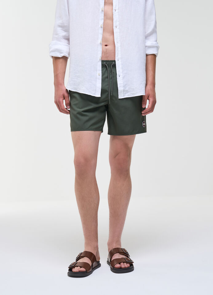 Branded swimming trunks