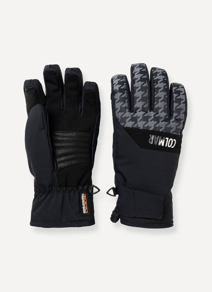 Women's houndstooth ski gloves image number 0