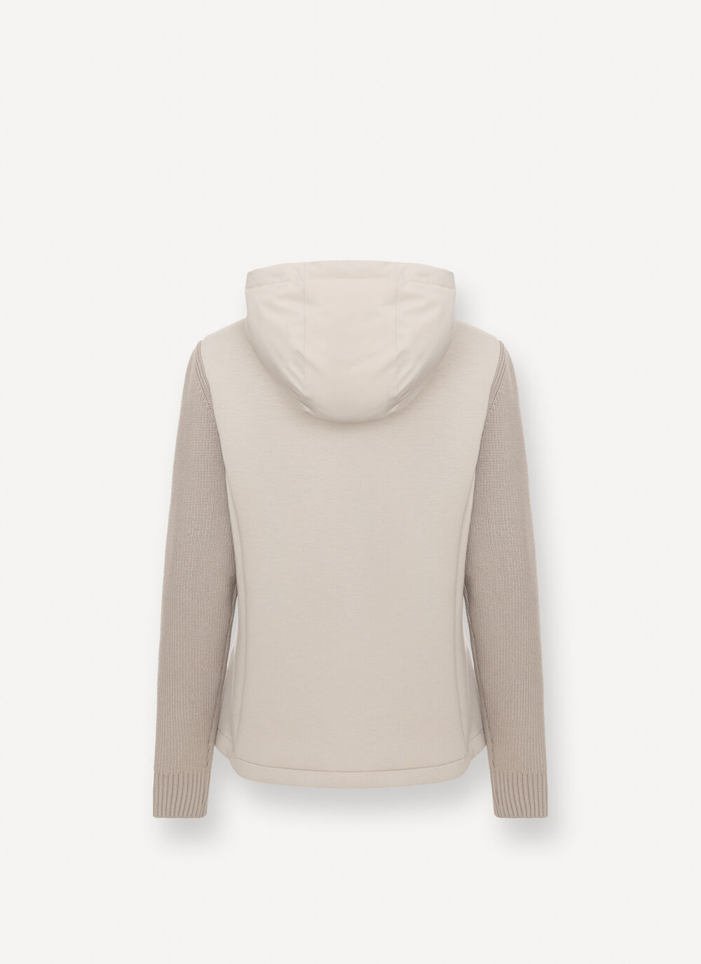 Padded jacket with knit sleeves image number 6