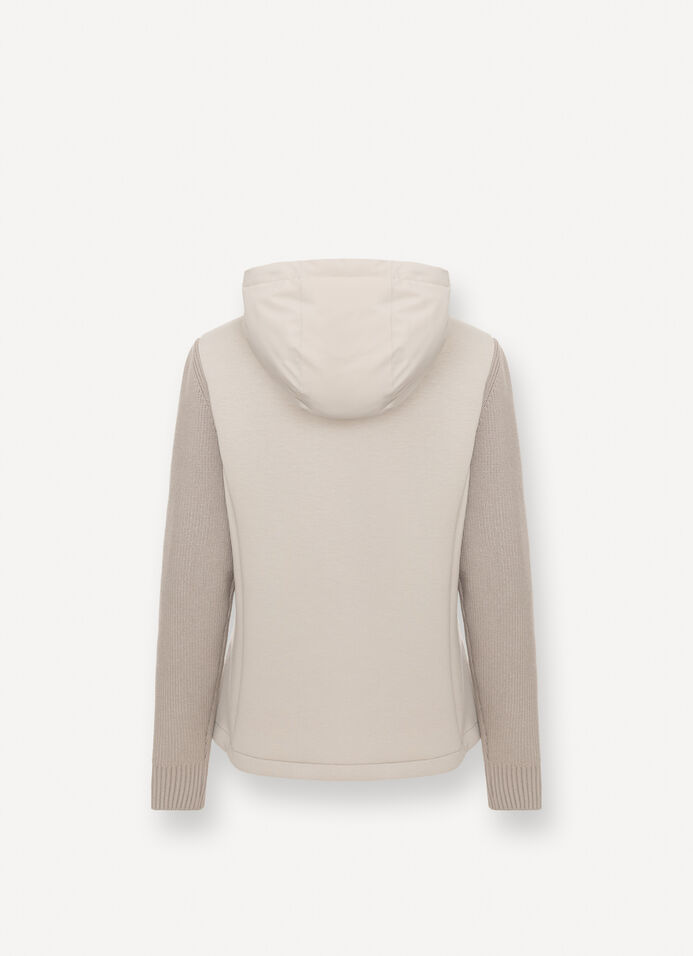 Padded jacket with knit sleeves image number 6