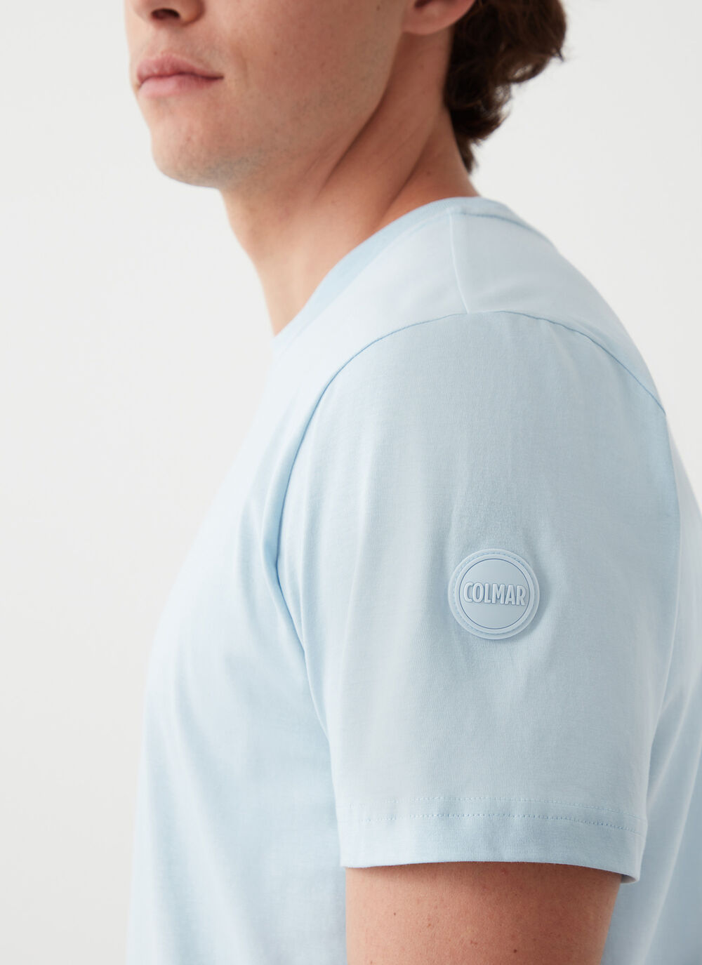 Solid-color short-sleeved T-shirt image number 2