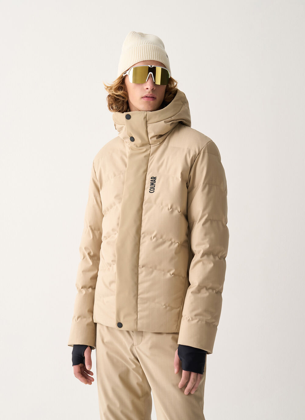 Pinstripe ski jacket with neck warmer image number 1