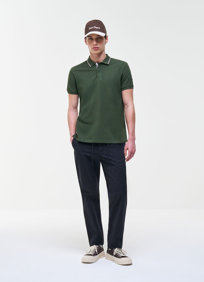 Polo en piqu&eacute; tricolore image number 1