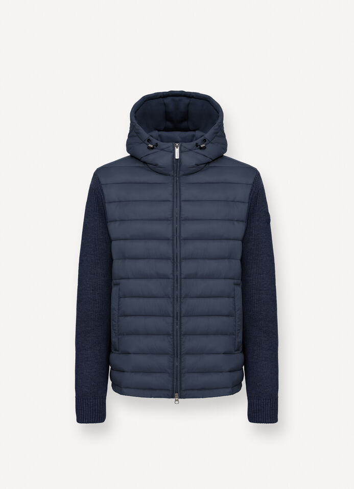 Hooded jacket with knit sleeves image number 4