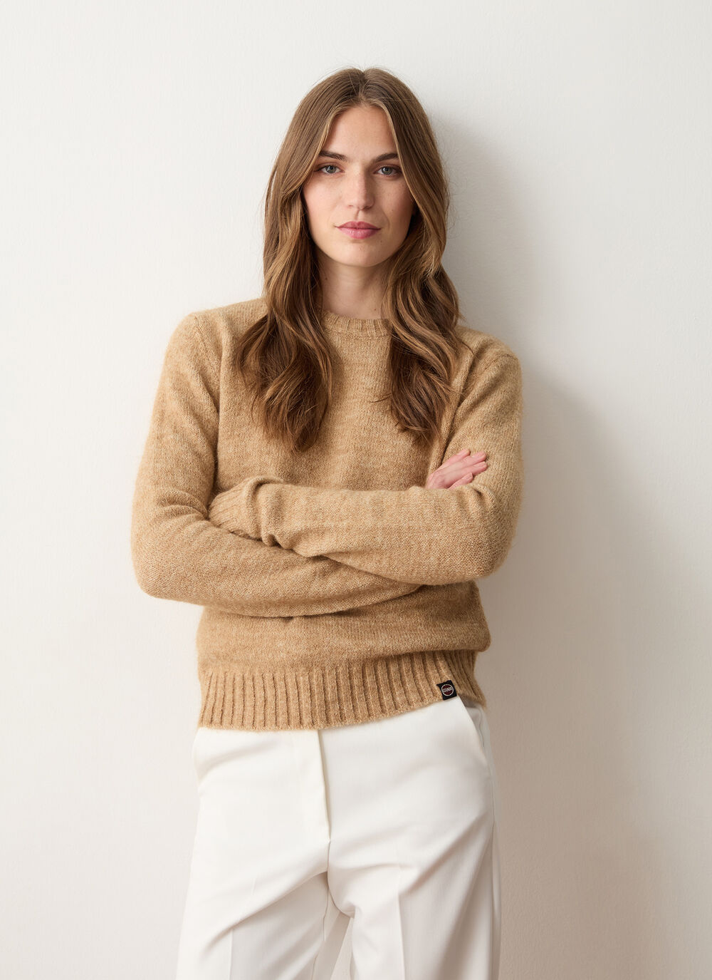 Crew-neck mohair-blend pullover image number 1