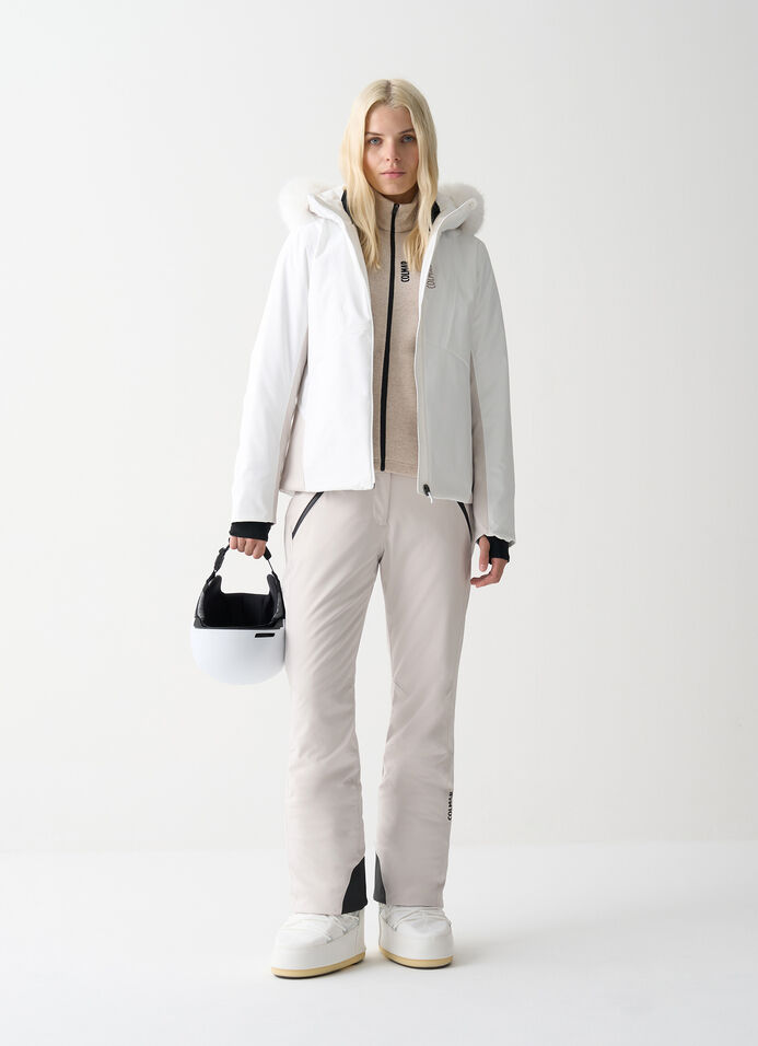 Two-tone ski jacket with fur image number 0