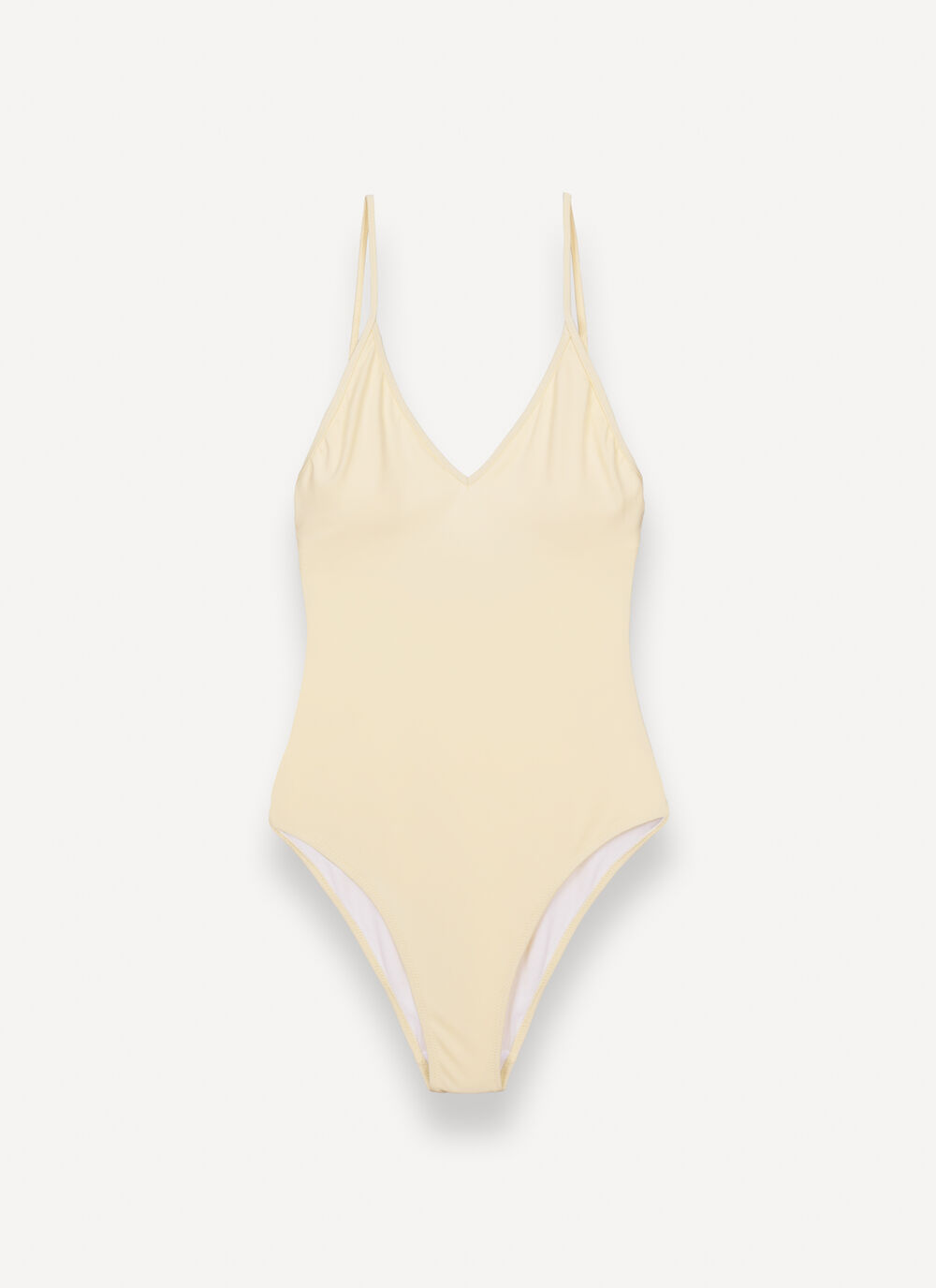 Solid-colour one-piece swimsuit image number 4