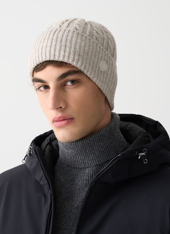 Unisex-Mütze mit Zopfmuster