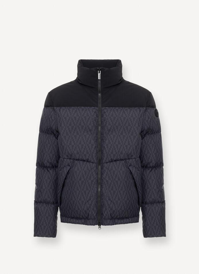 Down jacket with geometric print image number 4