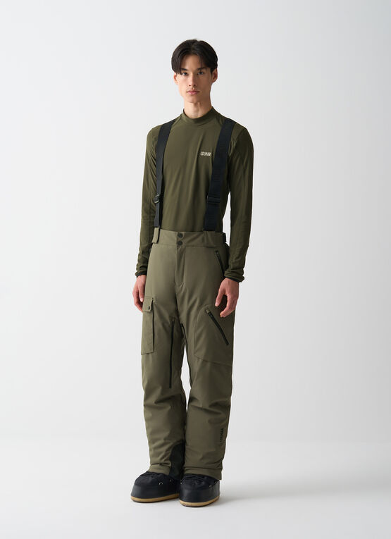 Wattierte Ski-Cargohose mit Trägern