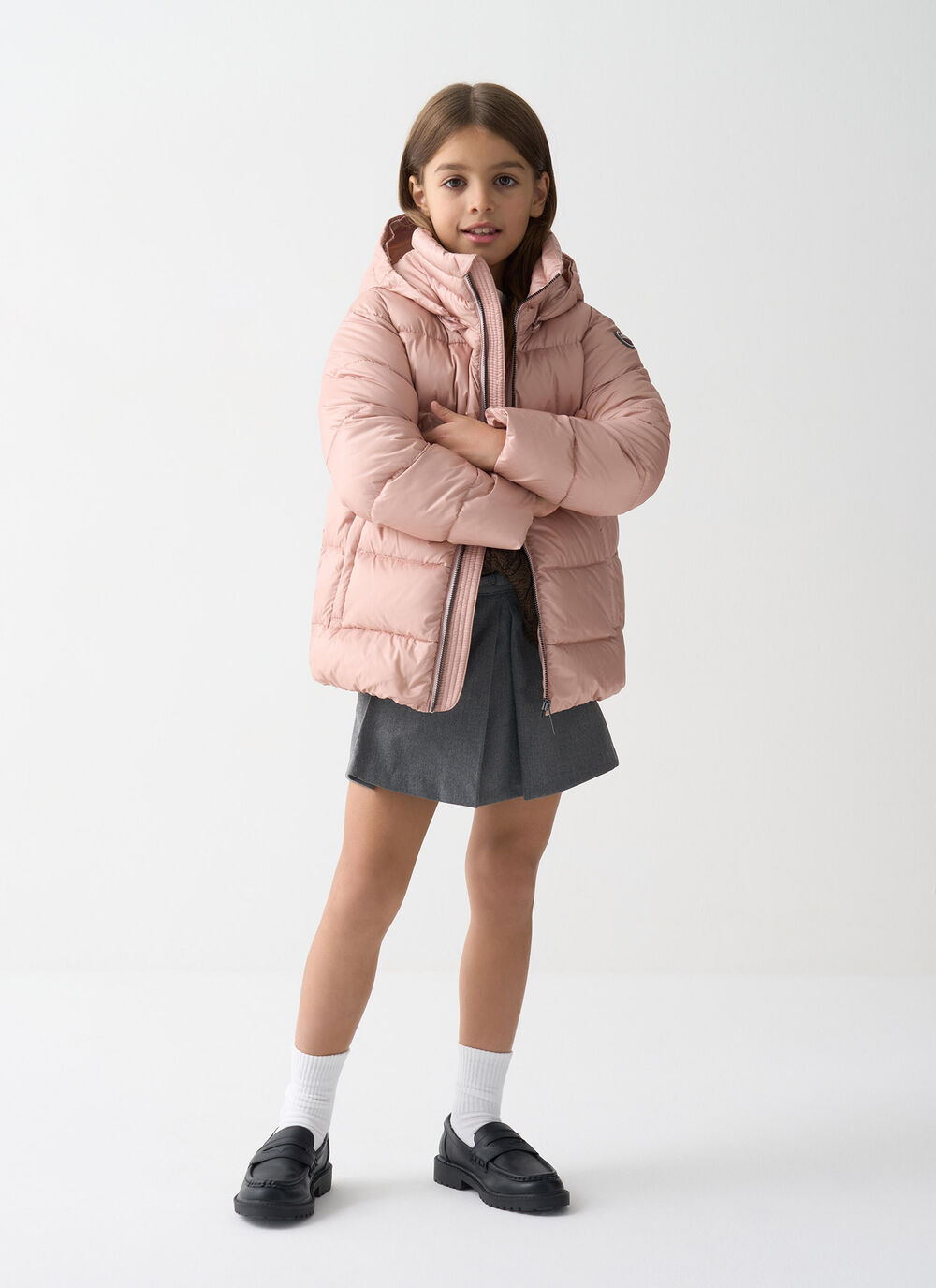 Down jacket with detachable hood image number 0