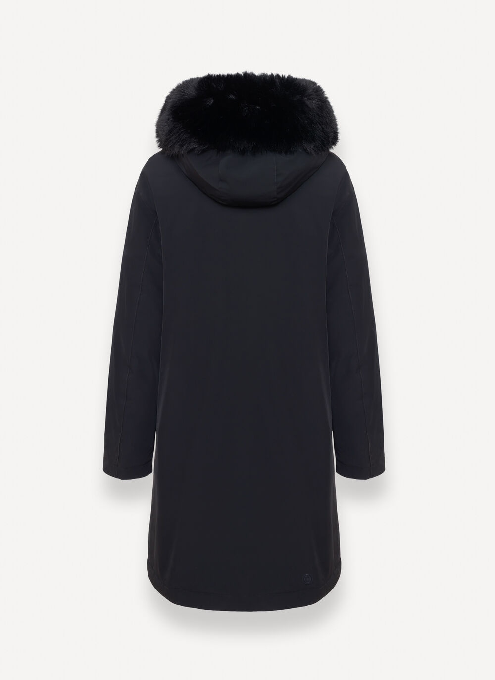 Long waterproof down jacket with fur
