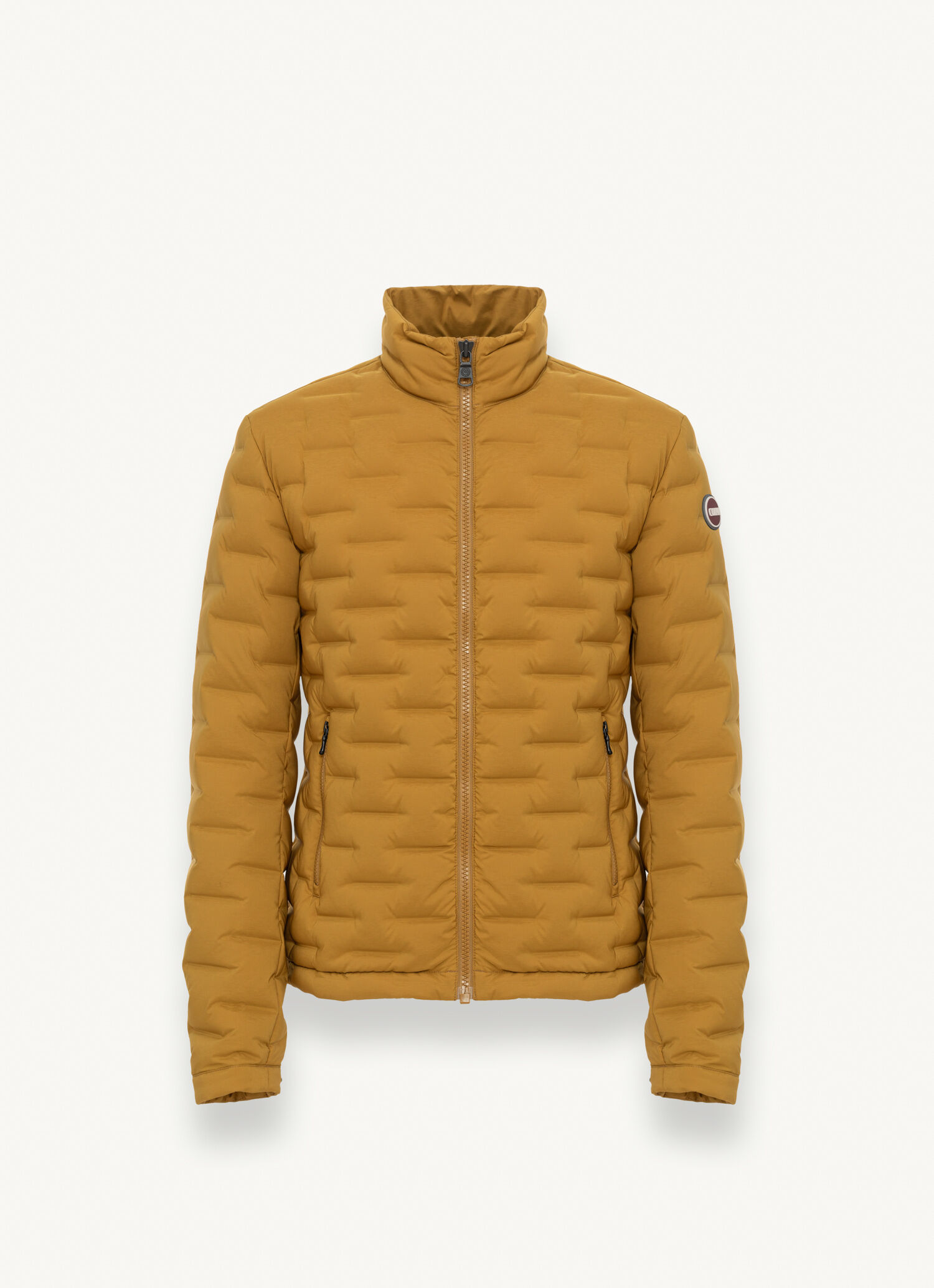 Quilted-effect down jacket without hood