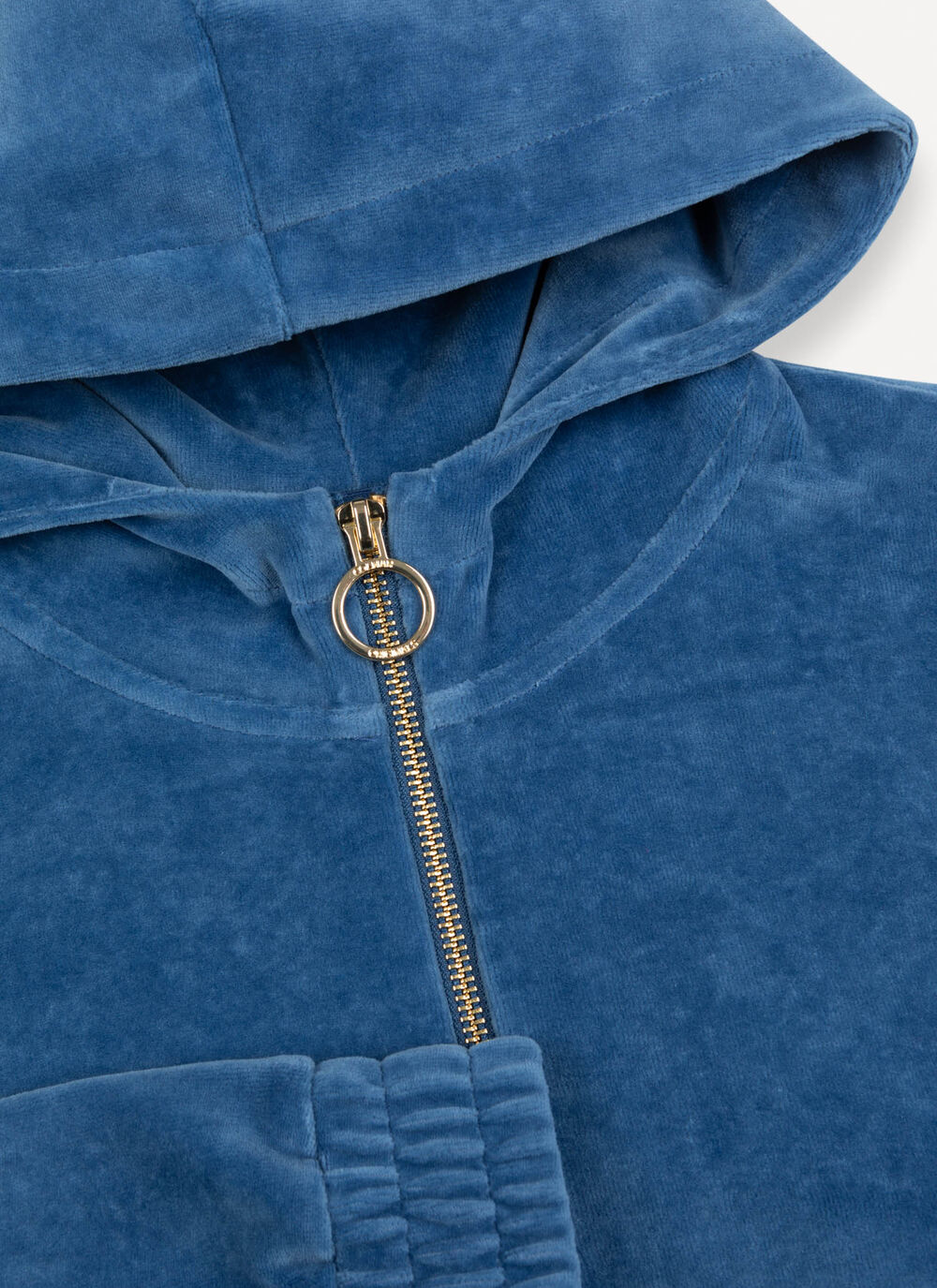 Velvet sweatshirt with zip image number 5
