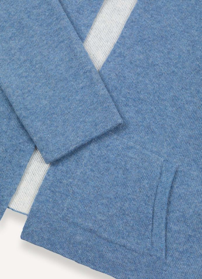 Open two-tone wool baize cardigan image number 5