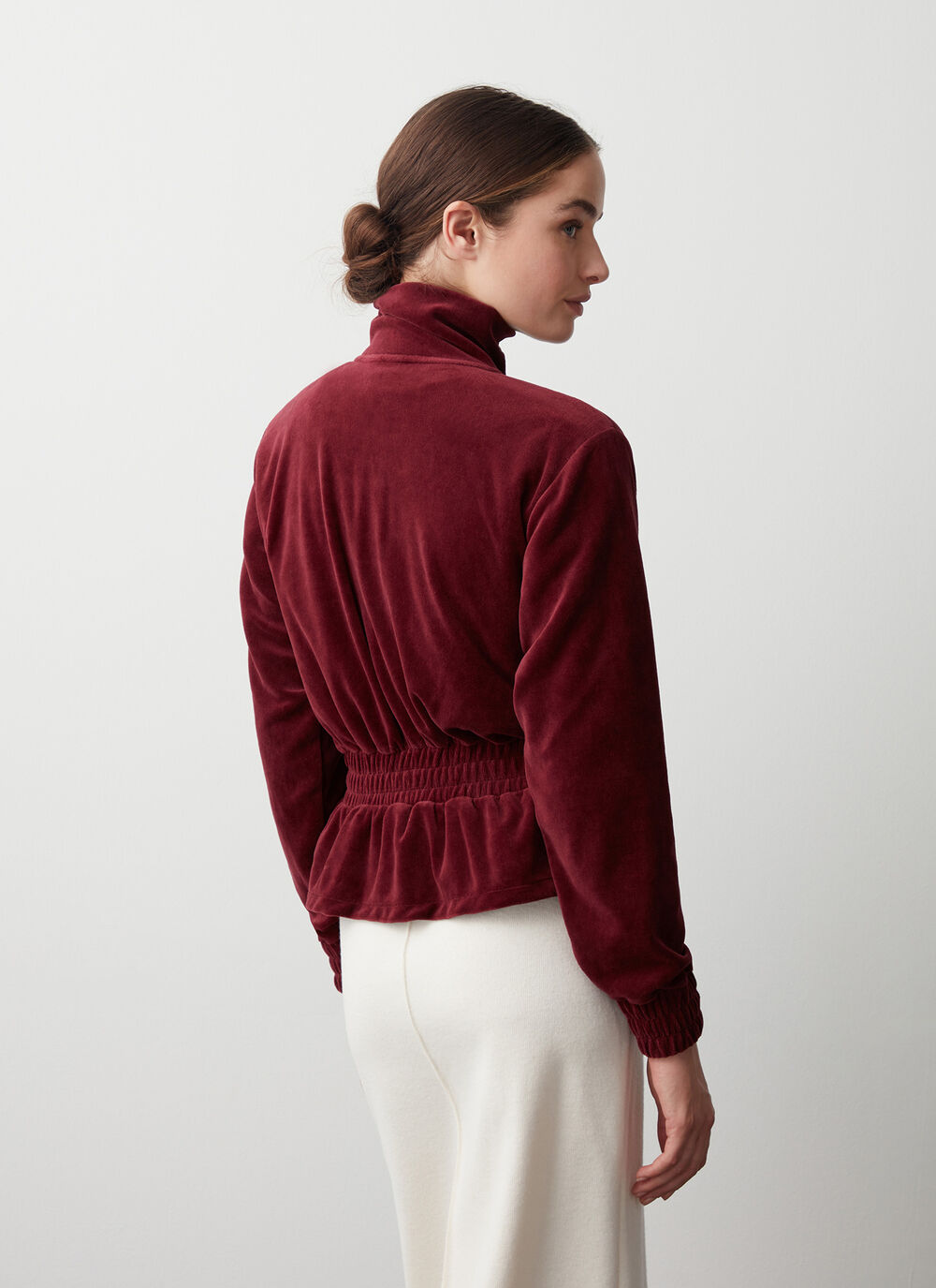 Samt-Sweatshirt mit Gummizug image number 2