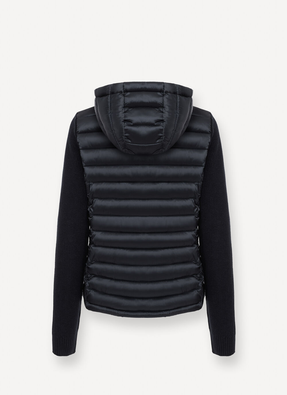 Glossy hybrid jacket with hood