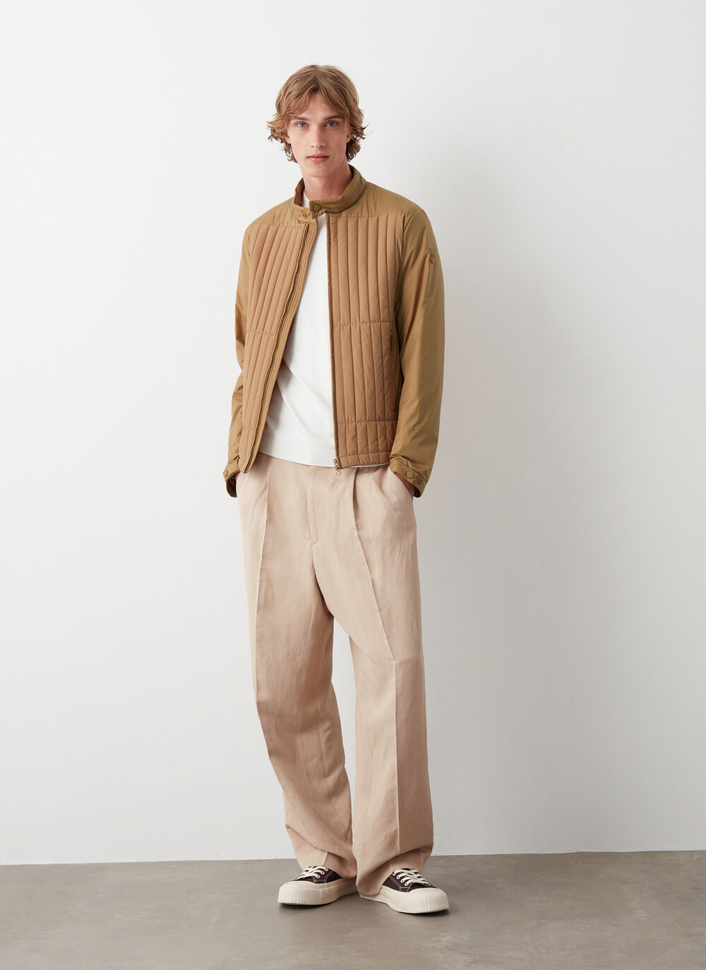 Biker jacket with wad padding image number 1