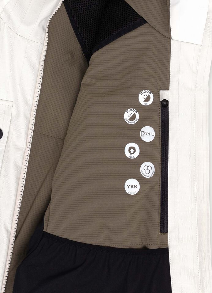 Pinstripe fabric ski jacket image number 6